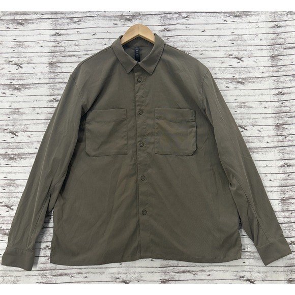 lululemon athletica Other - Lululemon Relaxed Fit Shirt Mens XL Olíve Green Button Up Long Sleeve Stretch